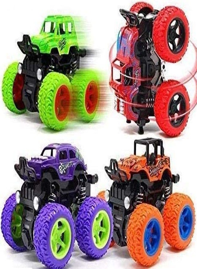 12FOR COLLECTION Push and Go Plastic Monster Toy Trucks Friction Powered Cars 4 Wheel Drive Vehicles for Kids|| Age 2+ Years (Pack of 4) - Image 1